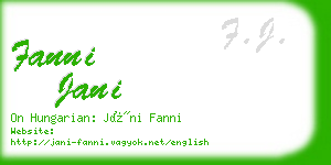 fanni jani business card